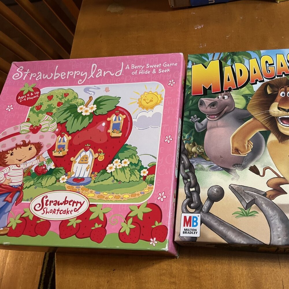 Strawberry Shortcake A Berry Sweet Game & Madagascar Game by Milton Bradley